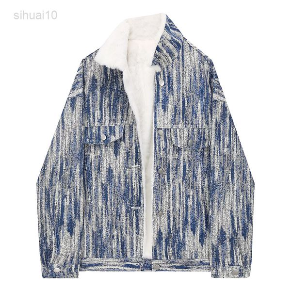 new tie-dye blue white lamb wool denim jacket female autumn winter korean loose bf retro hong kong style long sleeve jacket women l220725, Black;brown
new tie-dye blue white lamb wool denim jacket female autumn winter korean loose bf retro hong kong style long sleeve jacket women l220725, Black;brown