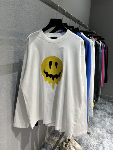 women's t-shirt designer 21fw new version fabric smiling face skull hand embroidered long t-shirt os shoulder loose luxurious, White
women's t-shirt designer 21fw new version fabric smiling face skull hand embroidered long t-shirt os shoulder loose luxurious, White