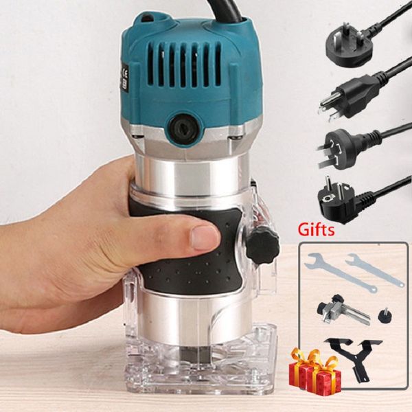 Image of 30000rpm Woodworking Electric Trimmer Wood Router Milling Slotting Trimming Woodworking Tool Set For Wood Carving Machine