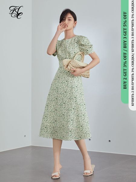 fsle short sleeve round neck high waist french retro floral dress summer fresh puff sleeve skirt women 220516, Black;gray
fsle short sleeve round neck high waist french retro floral dress summer fresh puff sleeve skirt women 220516, Black;gray