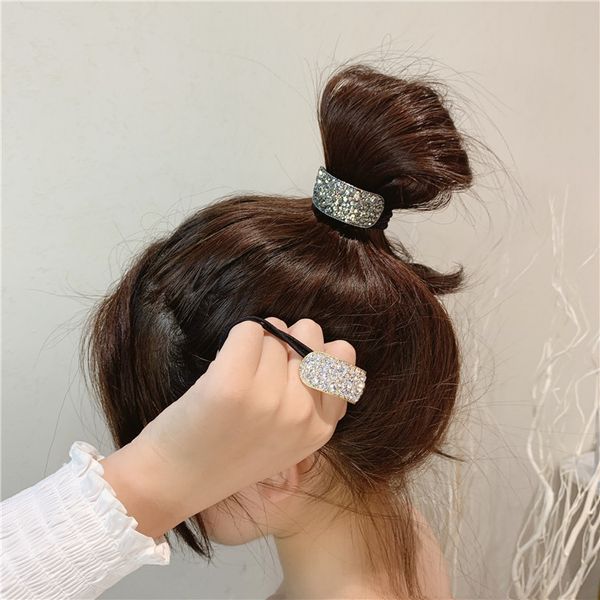 new female korean exquisite simple rhinestones geometric rubber band hair rope fashion women's ponytail hair accessories, Slivery;white
new female korean exquisite simple rhinestones geometric rubber band hair rope fashion women's ponytail hair accessories, Slivery;white