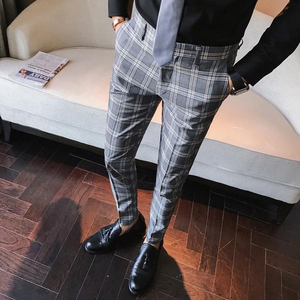 suit men dress pant plaid business trousers casual slim fit pantalon a carreau homme classic aa, White;black
suit men dress pant plaid business trousers casual slim fit pantalon a carreau homme classic aa, White;black