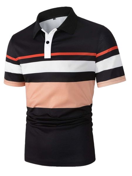 men colorblock polo shirt u13j#, White;black
men colorblock polo shirt u13j#, White;black