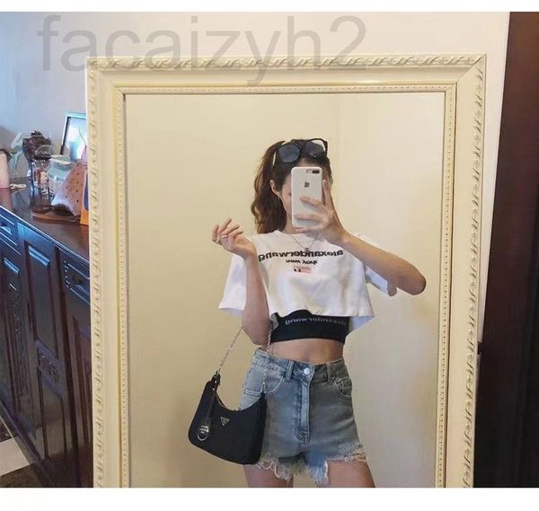 women's t-shirt designer chaopai 22 early spring new short round neck lettered print exposed navel casual t-shirt kpni, White
women's t-shirt designer chaopai 22 early spring new short round neck lettered print exposed navel casual t-shirt kpni, White