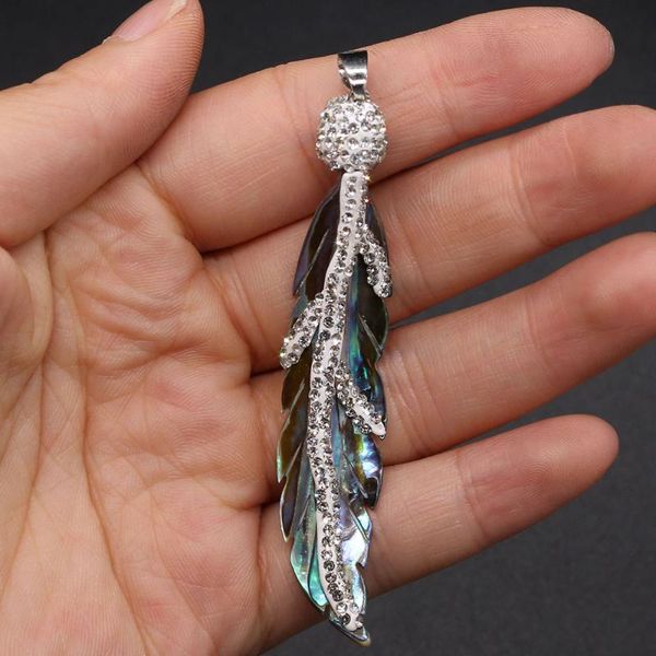 pendant necklaces natural abalone shell diamon-studded necklace leaf shape for jewelry making diy size 15x75mm, Silver
pendant necklaces natural abalone shell diamon-studded necklace leaf shape for jewelry making diy size 15x75mm, Silver