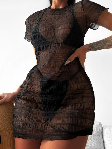 2022 three pieces bikini set with mesh transparent beach dress women swimsuit female swimwear solid bathing suits beachwear, White;black
2022 three pieces bikini set with mesh transparent beach dress women swimsuit female swimwear solid bathing suits beachwear, White;black