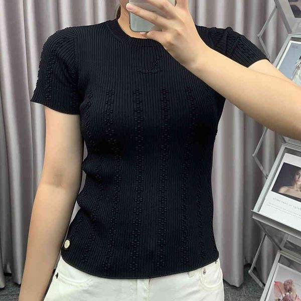 women's polos early autumn small fragrance short sleeved women's solid color casual round neck three-dimensional relief flower emb, White
women's polos early autumn small fragrance short sleeved women's solid color casual round neck three-dimensional relief flower emb, White