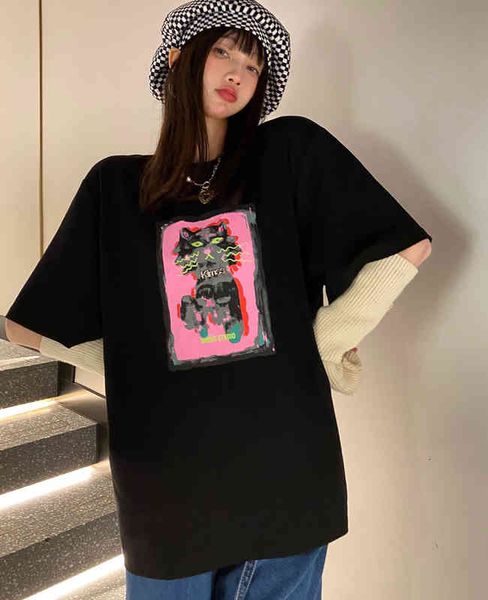 women's t-shirt 2022 spring and summer chest color contrast tiger kaiyun print round neck short sleeve loose black t-shirt creativity w, White
women's t-shirt 2022 spring and summer chest color contrast tiger kaiyun print round neck short sleeve loose black t-shirt creativity w, White