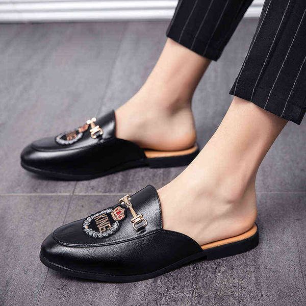 dres shoe black half shoe for men mule loafer slipper leather backles casual fashion moccasin homme slip on flat sandal summer 220723
dres shoe black half shoe for men mule loafer slipper leather backles casual fashion moccasin homme slip on flat sandal summer 220723