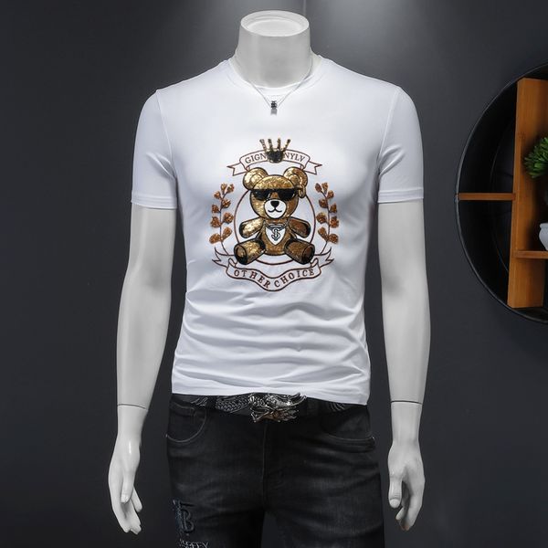 2022 spring and summer pure cotton men's short-sleeved t-shirt youth printing embroidery slim round neck fashion elastic bottoming shi, White;black
2022 spring and summer pure cotton men's short-sleeved t-shirt youth printing embroidery slim round neck fashion elastic bottoming shi, White;black