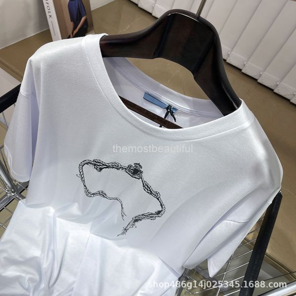women's t-shirt early spring p's pure cotton triangle boat rope printed short sleeve t-shirt loose and thin round neck casual vers, White
women's t-shirt early spring p's pure cotton triangle boat rope printed short sleeve t-shirt loose and thin round neck casual vers, White
