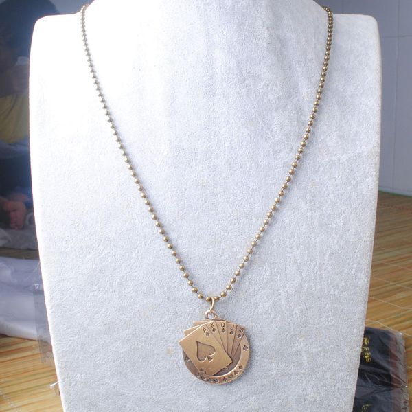 ancient copper poker card pendant gift fit men girl boy long chain metal suspension necklace jewelry c071, Silver
ancient copper poker card pendant gift fit men girl boy long chain metal suspension necklace jewelry c071, Silver