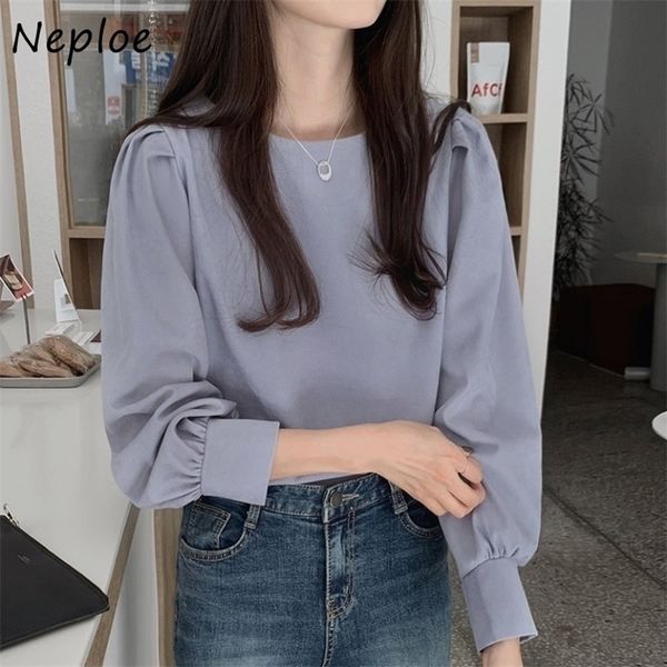 neploe spring women blouse korean style simple o-neck sweet fashion shirts solid color all-match casual femme blusas 210326, White
neploe spring women blouse korean style simple o-neck sweet fashion shirts solid color all-match casual femme blusas 210326, White