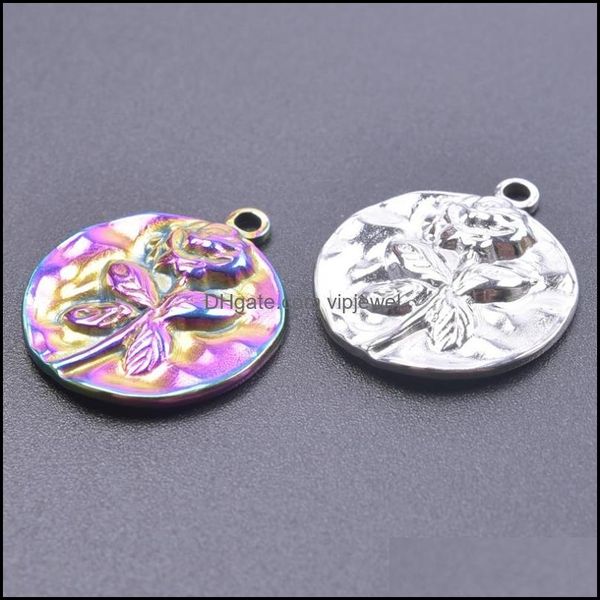 charms jewelry findings components 1/2pcs fashion round coin rose flower pattern bump butterfly pendant stainless steel sier rainbow color, Bronze;silver
charms jewelry findings components 1/2pcs fashion round coin rose flower pattern bump butterfly pendant stainless steel sier rainbow color, Bronze;silver