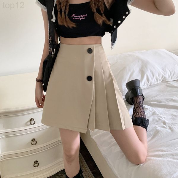 designerkorean chic pleated skirt a-shaped short female summer 2022 new student two button anti light off solid color luxurious, White
designerkorean chic pleated skirt a-shaped short female summer 2022 new student two button anti light off solid color luxurious, White