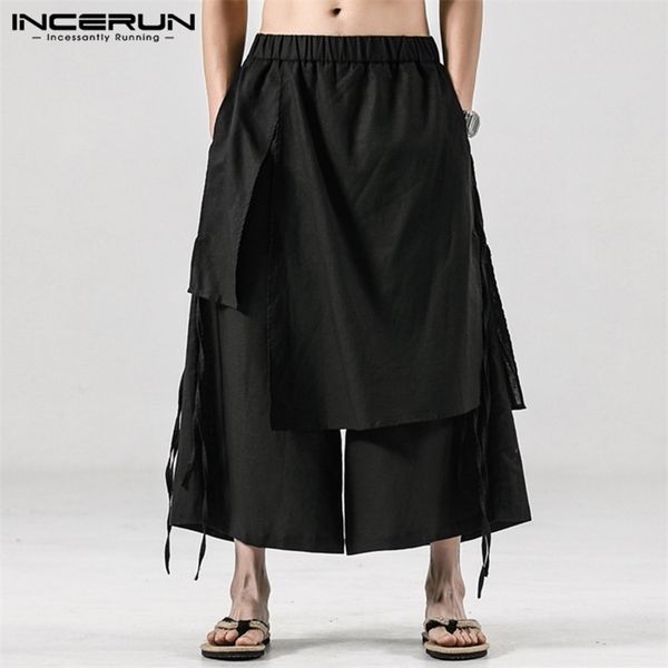 incerun solid color casual joggers elastic waist loose irregular skirt trousers men streetwear harajuku wide leg pants 220712, Black
incerun solid color casual joggers elastic waist loose irregular skirt trousers men streetwear harajuku wide leg pants 220712, Black