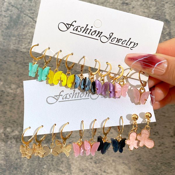 5 pairs women fashion dangle colorful acrylic butterfly earrings set creative simple drop earrings jewelry, Silver
5 pairs women fashion dangle colorful acrylic butterfly earrings set creative simple drop earrings jewelry, Silver
