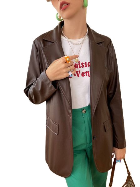 pu lapel neck flap detail blazer m7ko#, White
pu lapel neck flap detail blazer m7ko#, White