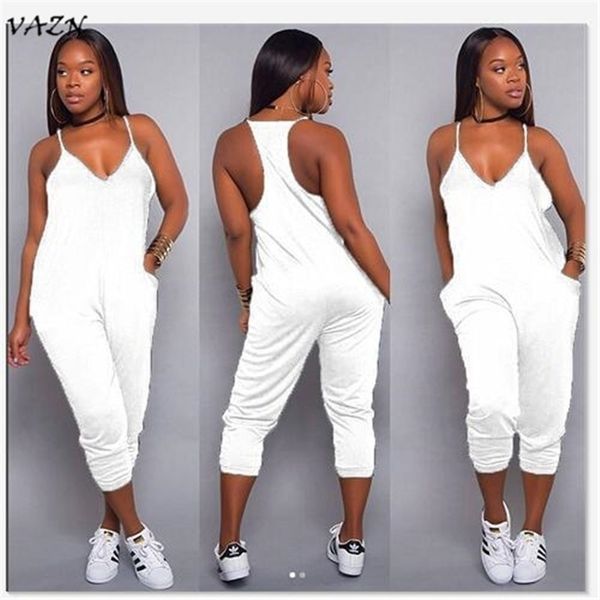vazn exotic design style women jumpsuit spaghetti strap sleeveless pocket straight romper y099 y200422, Black;white
vazn exotic design style women jumpsuit spaghetti strap sleeveless pocket straight romper y099 y200422, Black;white
