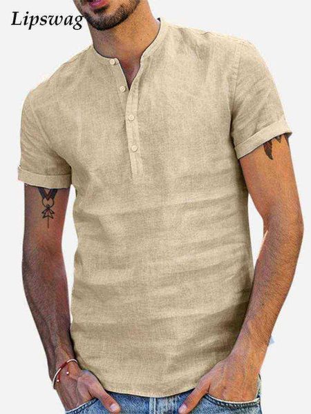 cotton linen t-shirts mens summer casual short sleeve button-up stand collar solid color pullover fashion cloing men tees t220517, White;black
cotton linen t-shirts mens summer casual short sleeve button-up stand collar solid color pullover fashion cloing men tees t220517, White;black