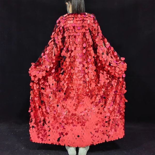flashing sequins mesh extra long coat stage wear women singer model leading dancer catwalk overcoat cloak hip hop performance clothes bar ni, Black;red
flashing sequins mesh extra long coat stage wear women singer model leading dancer catwalk overcoat cloak hip hop performance clothes bar ni, Black;red