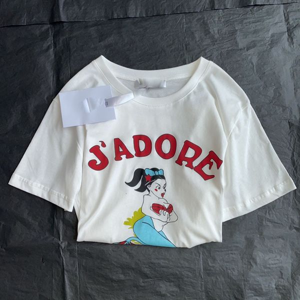 women's t-shirt designer 2022 summer new women's short sleeved foreign style aging cartoon mermaid printed letters pure cotton t-s, White
women's t-shirt designer 2022 summer new women's short sleeved foreign style aging cartoon mermaid printed letters pure cotton t-s, White