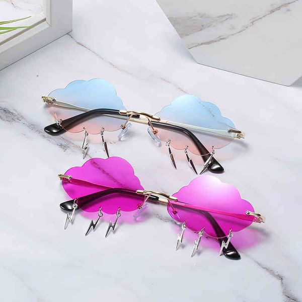 women's sunglass fashion cloud lightning irregular sunglass personality framels dance party sunglass, White;black
women's sunglass fashion cloud lightning irregular sunglass personality framels dance party sunglass, White;black