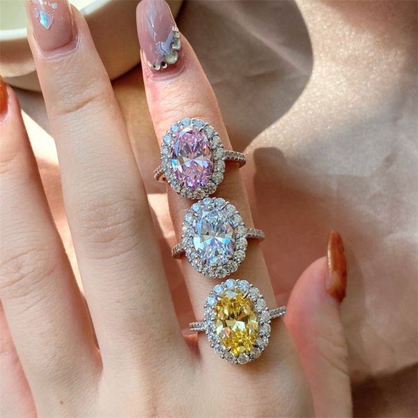 925 sterling silver wed ring for woman love oval diamond ring designer jewelry 5a zirconia pink white yellow engagement bride wedding rings, Slivery;golden
925 sterling silver wed ring for woman love oval diamond ring designer jewelry 5a zirconia pink white yellow engagement bride wedding rings, Slivery;golden
