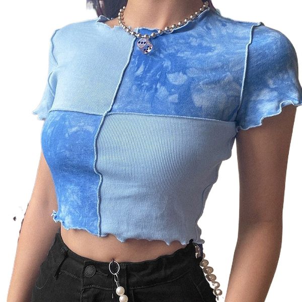 european and american style 2021 cross-border women's clothing amazon summer new fashion stitching crew neck navel wood ear t-shirt wom, White
european and american style 2021 cross-border women's clothing amazon summer new fashion stitching crew neck navel wood ear t-shirt wom, White