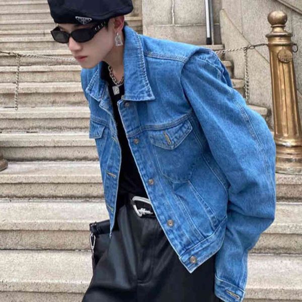 designer denim jacket tide brand pra classic metal triangle cardigan coat fashion hip hop loose casual men's and women's jackets t, Black;brown
designer denim jacket tide brand pra classic metal triangle cardigan coat fashion hip hop loose casual men's and women's jackets t, Black;brown