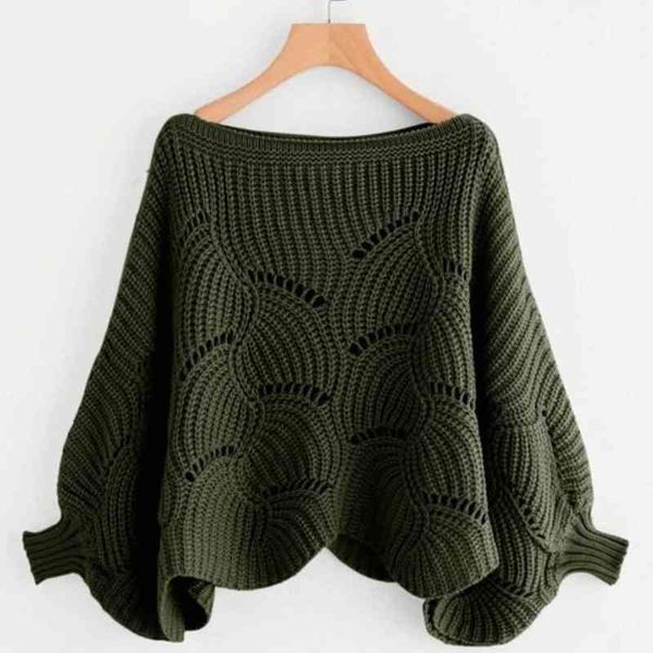lantern sleeve straight neck autumn winter sweater women's hollow loose batman shirt, White;black
lantern sleeve straight neck autumn winter sweater women's hollow loose batman shirt, White;black