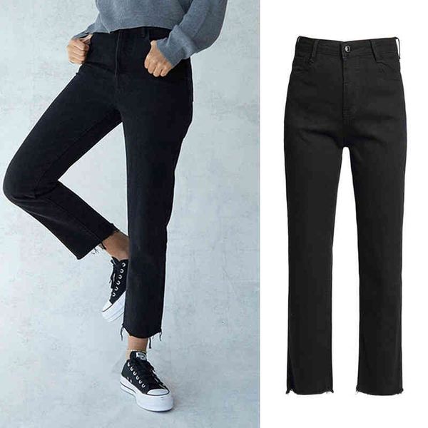 women's pants & cpris in the spring of 2022, blck stright jens for women show slim figure with high wist nd csul women's trend hhv, Black;white
women's pants & cpris in the spring of 2022, blck stright jens for women show slim figure with high wist nd csul women's trend hhv, Black;white