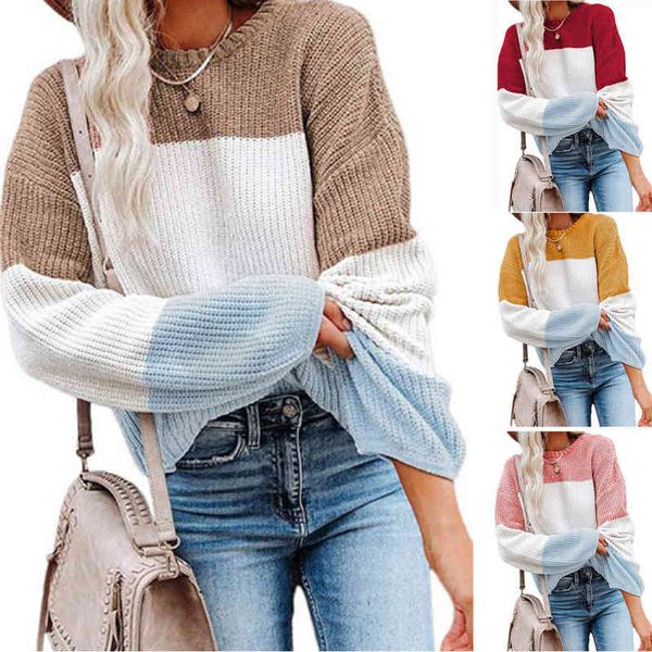 women's sweaters autumn and winter women's contrast sweater lantern sleeve pullover sweater 07de, White;black
women's sweaters autumn and winter women's contrast sweater lantern sleeve pullover sweater 07de, White;black