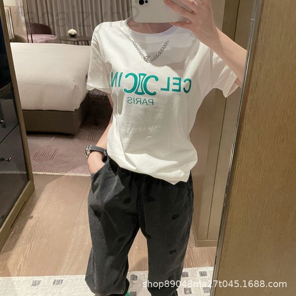 women's t-shirt designer chaopai 22ss early spring new heavy industry b-shaped chain design collar personalized green letter casual sho, White
women's t-shirt designer chaopai 22ss early spring new heavy industry b-shaped chain design collar personalized green letter casual sho, White