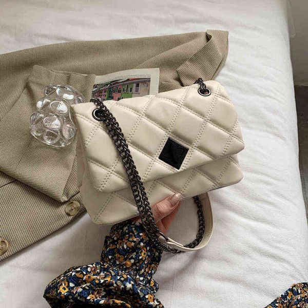 embroidery thread small pu leather crossbody bags for women 2021 hit women's luxury branded trending chain shoulder handbags g220422
