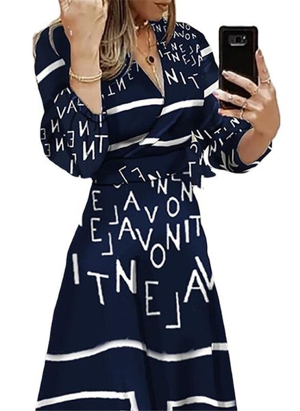 casual dresses women elegant long dress fashion v neck sleeve slim high waist big hem print letter office lady workwear vestidos feminino, Black;gray
casual dresses women elegant long dress fashion v neck sleeve slim high waist big hem print letter office lady workwear vestidos feminino, Black;gray