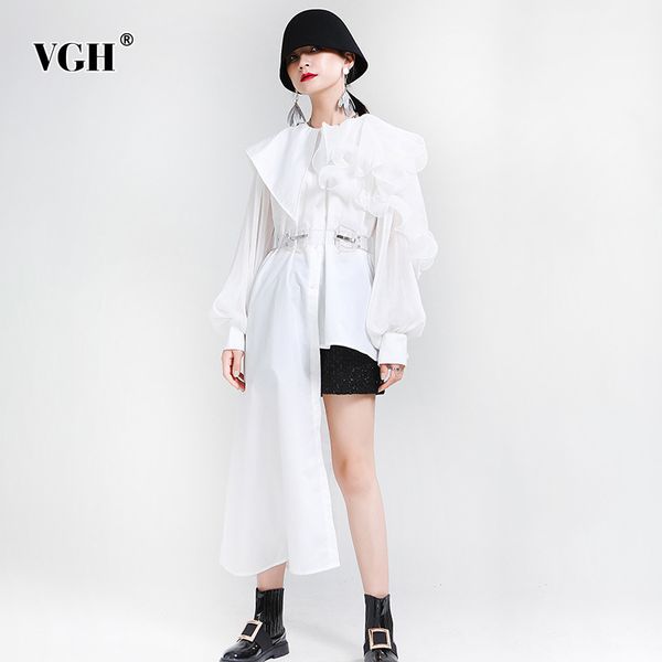asymmetrical patchwork ruffle shirt for women o neck long sleeve irregular hem elegant blouse female fashion spring 210507, White
asymmetrical patchwork ruffle shirt for women o neck long sleeve irregular hem elegant blouse female fashion spring 210507, White