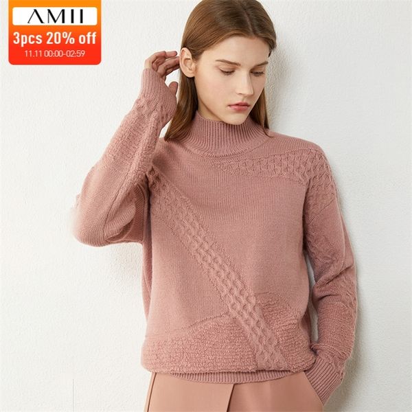 amii minimalism winter sweaters for women fashion solid women's turtleneck sweater loose woolen female pullover lj201114, White;black
amii minimalism winter sweaters for women fashion solid women's turtleneck sweater loose woolen female pullover lj201114, White;black