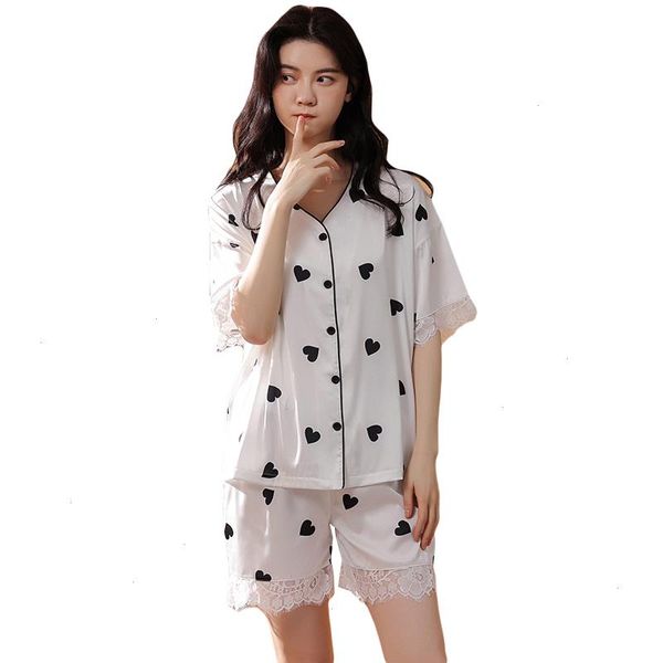 summer satin silk women pajamas womens sleepwear set short sleeve turn-down collar cardigan female nightwear comfortable soft, Black;red
summer satin silk women pajamas womens sleepwear set short sleeve turn-down collar cardigan female nightwear comfortable soft, Black;red