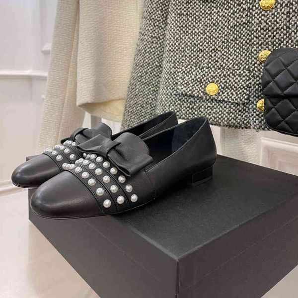dress shoes women shoes spring genuine leather butterfly-knot pearl apartments toe round heel low slip in elegant designer, Black
dress shoes women shoes spring genuine leather butterfly-knot pearl apartments toe round heel low slip in elegant designer, Black
