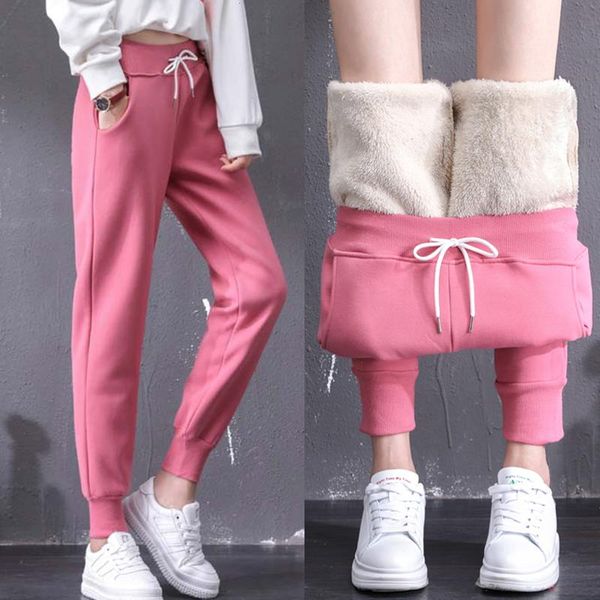women winter thick lambskin cashmere pants keep warm fleece female casual cotton loose harlan long trousers, Black;white
women winter thick lambskin cashmere pants keep warm fleece female casual cotton loose harlan long trousers, Black;white