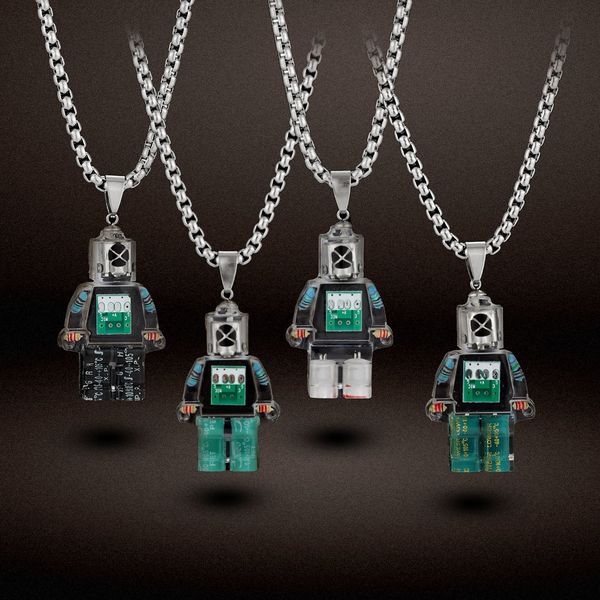 resin transparent diy electronic element robot pendant sweater necklace mens trendy hip hop punk ins womens sweater chain, White;black
resin transparent diy electronic element robot pendant sweater necklace mens trendy hip hop punk ins womens sweater chain, White;black
