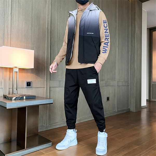 hooded winter tracksuits men set fashion printed vest hoodies pants suit casual sportswear set mens track suit 2020 autumn lj201125, Gray
hooded winter tracksuits men set fashion printed vest hoodies pants suit casual sportswear set mens track suit 2020 autumn lj201125, Gray