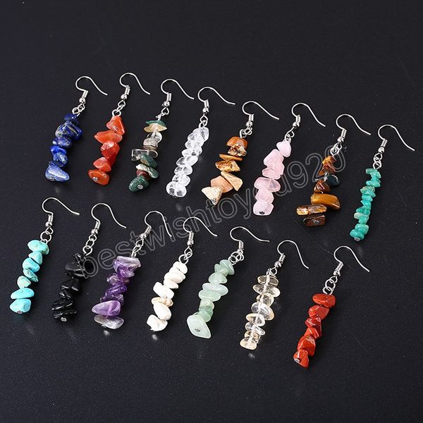 multicolor stone dangle earring simple handmade natural crystal stones beaded earrings women summer jewelry, Silver
multicolor stone dangle earring simple handmade natural crystal stones beaded earrings women summer jewelry, Silver