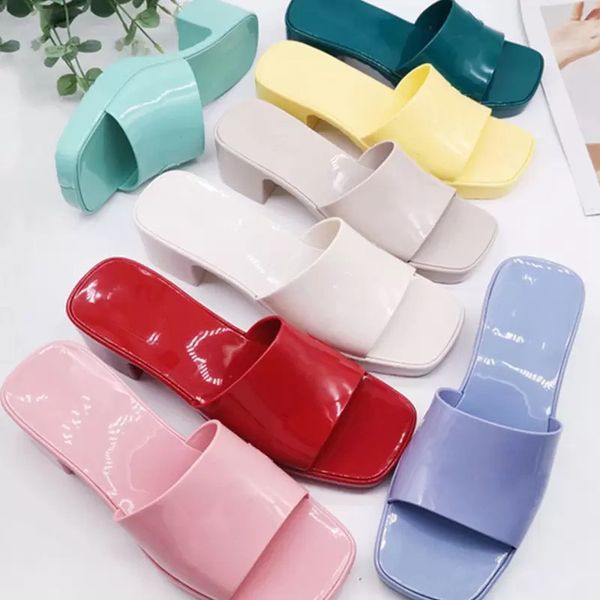 double g brand woman slipper designer lady high heel sandals summer jelly slide platform slippers luxury clear transparent womens candy colo, Black
double g brand woman slipper designer lady high heel sandals summer jelly slide platform slippers luxury clear transparent womens candy colo, Black