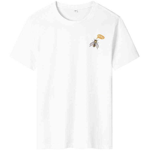 short sleeve t-shirt men's summer fashion wear ins casual loose print half bottomed, White;black
short sleeve t-shirt men's summer fashion wear ins casual loose print half bottomed, White;black