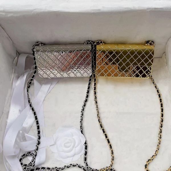 new hammer forged metal evening bag ladies chain evening bag gold and silver