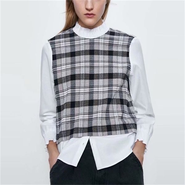 patchwork plaid blouse women ruffle high collar long sleeve vintage shirt female fashion streetwear elegant office 210524, White
patchwork plaid blouse women ruffle high collar long sleeve vintage shirt female fashion streetwear elegant office 210524, White