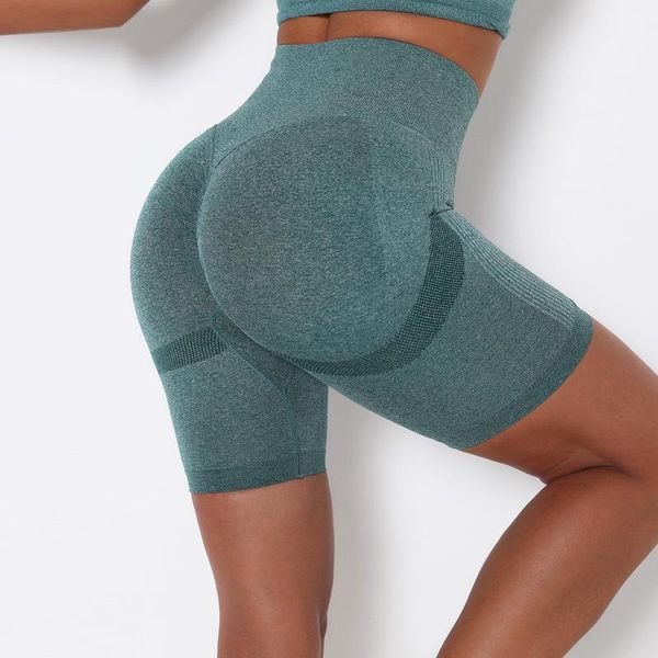women highwaist sport seamless shorts knitted hip peach yoga shorts women's fitness quick-drying five-point pants, White;black
women highwaist sport seamless shorts knitted hip peach yoga shorts women's fitness quick-drying five-point pants, White;black