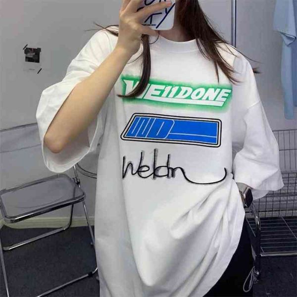 brand designer men's and women's t-shirt lanbos we11done signature short sleeve men's welldone women's loose couple ins, White;black
brand designer men's and women's t-shirt lanbos we11done signature short sleeve men's welldone women's loose couple ins, White;black